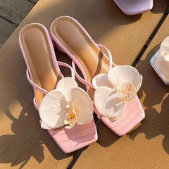 Aiertu  -  Sandals Decorations Flower Shoe Accessories Vacation Style Removable Butterfly Orchid Shoes Charms DIY Shoe Buckle Clogs Buckle Aiertu