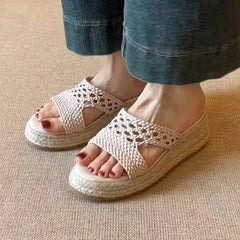 Aiertu  -  Wedges Platform Slippers Weave Women Sandals Fashion Summer Shoes New Designer 2026 Slingback Woman Flip Flops Zapatillas Mujer Aiertu