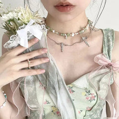 Aiertu  -  Bow Y2k Aesthetic Sweet Printing Women Crop Top Streetwear Grunge Slim Tanks Tops Vintage Patchwork Harajuku Camisoles Summer Aiertu