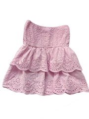 Aiertu  -  Women s Stylish Off-Shoulder Crop Tops with Ruffle Trim and Smocked Waistband for Casual Summer Outfits Aiertu