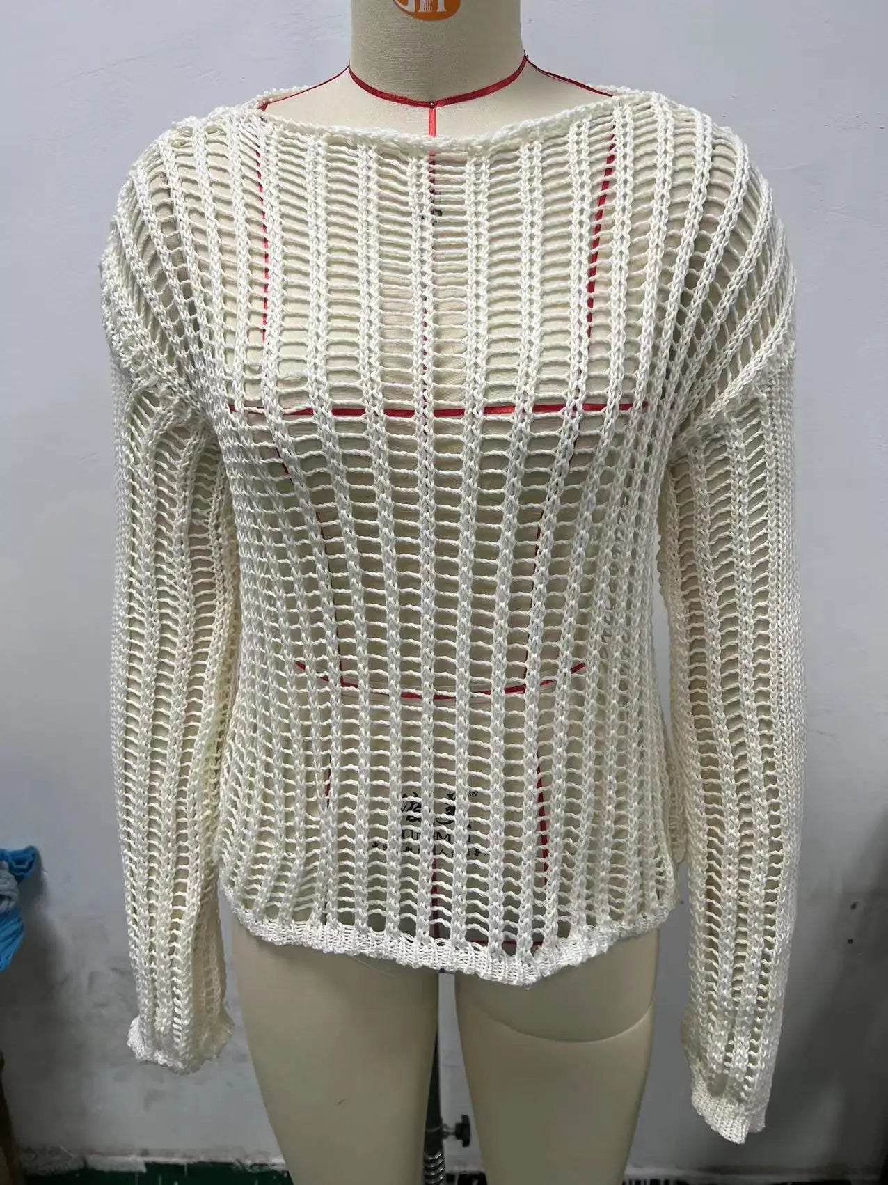 Aiertu  -  Hollow Out Pullover Pullover Women Oversize Kniited Long Sleeve Sweater Femme Beach Sexy Knitwear Cover-up Ladies 2026 Aiertu