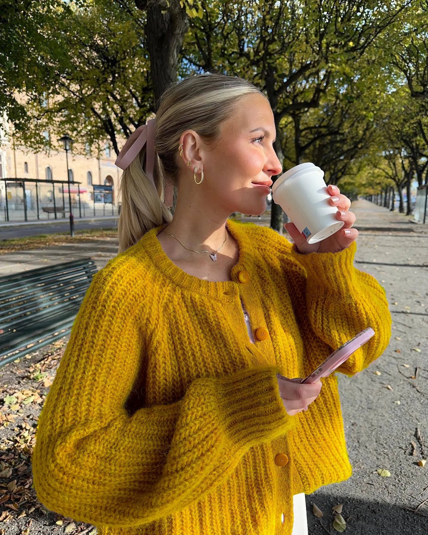 Aiertu  -  Solid Color Loose Round Neck Single Breasted Sweater European and American Fashion Knitted Cardigan Harajuku Y2k Long Sleeve Top Aiertu