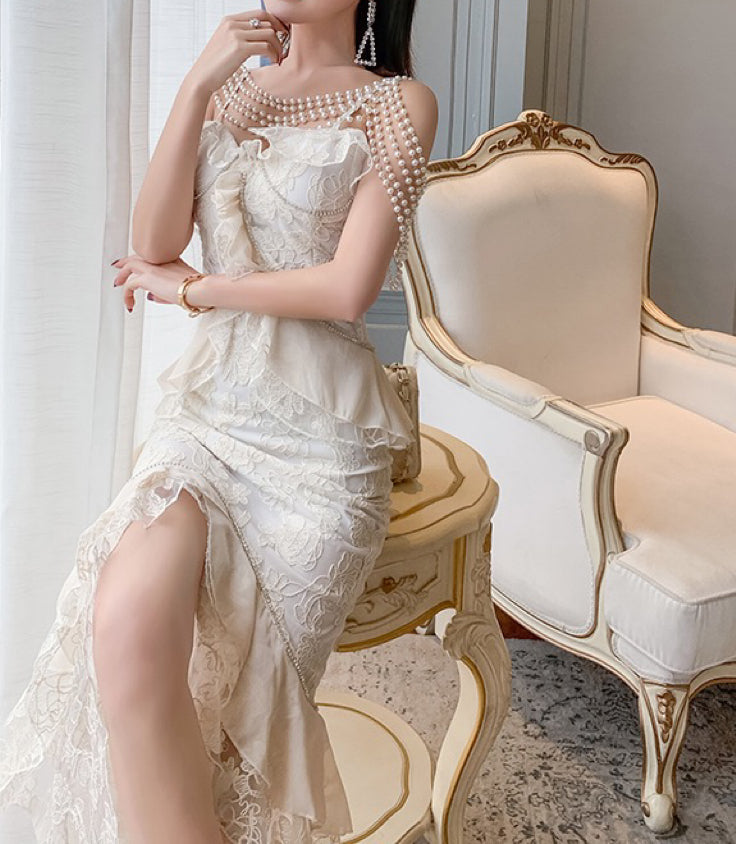 Aiertu  Baroque Pearl Royalcore Statement Dress Aiertu