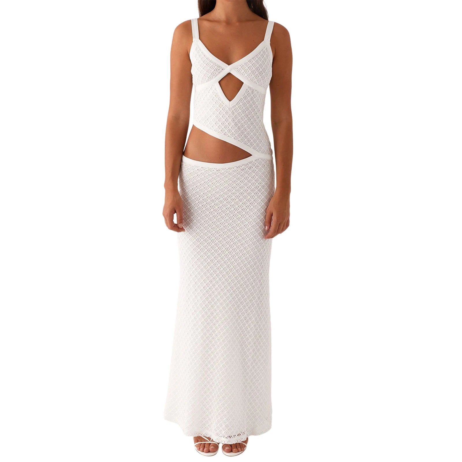 Aiertu  -  Elegant Women s Sleeveless Spaghetti Strap Bodycon Dress with Chic Hollow Out Design and  Fit Silhouette Aiertu