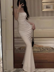 Aiertu  -  Sexy Bodycon Mermaid Womens Dresses Elegant Spaghetti Strap Evening Party Runway Vestidos Summer Korean Female Solid Long Robe Aiertu