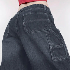 Aiertu  -  Y2K Women Buttons Mid-rise Jeans Harajuku Korean Fashion Straight Pants Vintage 2000s Denim Trousers Lady Streetwear Aiertu