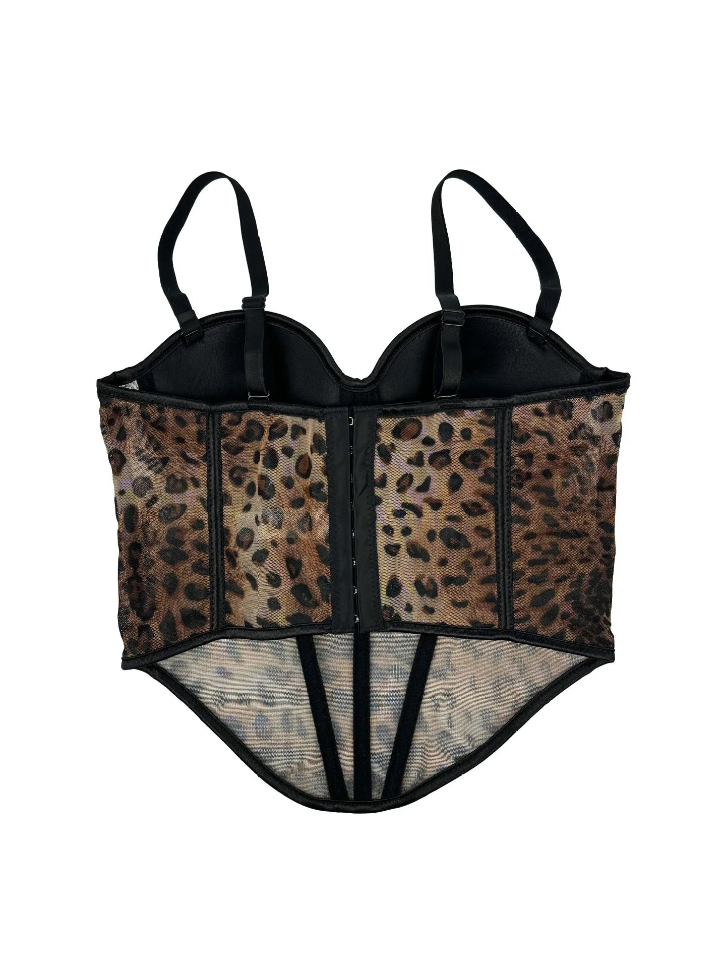 Aiertu  -  Women's Leopard Print Shapewear Splicing Camisole Top Mesh Lace Fishbone Bustier Inner and Outerwear Corset Top Lingerie Aiertu