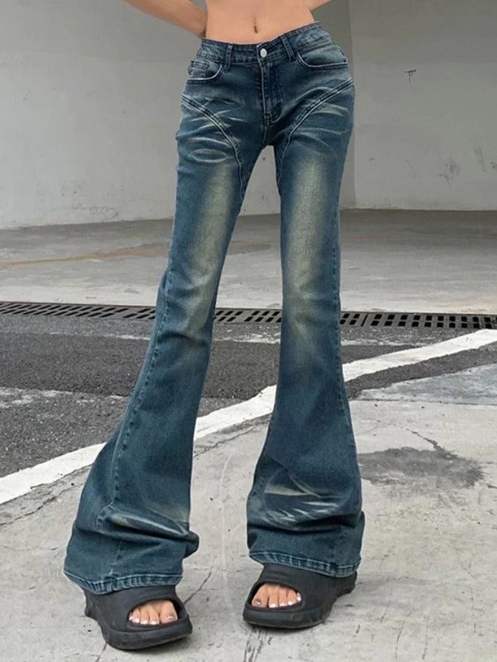 Aiertu  Bootcut Low Rise Denim Jeans Aiertu