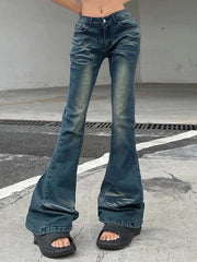 Aiertu  Bootcut Low Rise Denim Jeans Aiertu