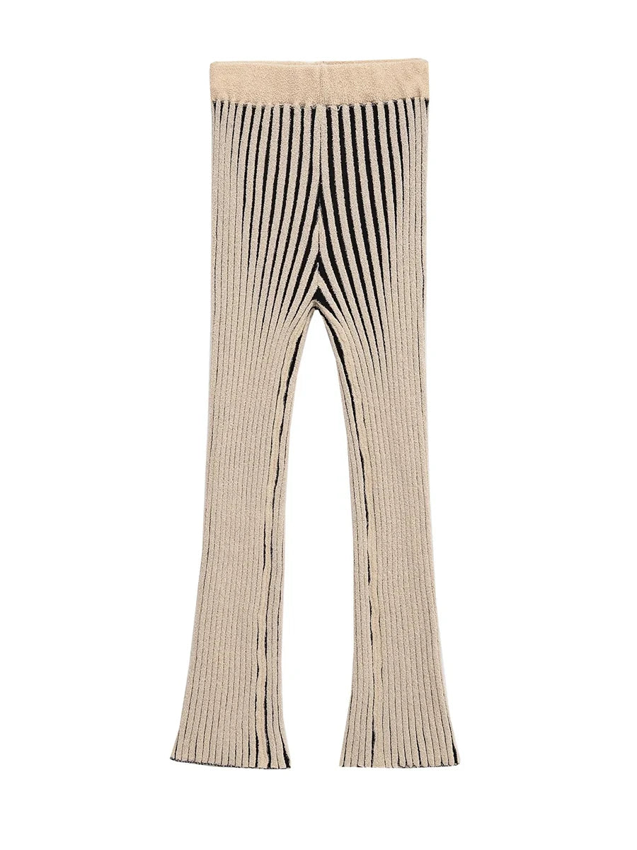 Aiertu  -  Striped Loose Two Piece Set for Women O Neck Sleeveless Top High Waist Wide Leg Pants Casual Sets Female Sumemr New Aiertu