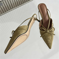 Aiertu  -  2025 New Fashion Pointed Toe Mules Women Slippers Thin Low Heels Sandals Elegant Dress Party Ladies Shoes Aiertu