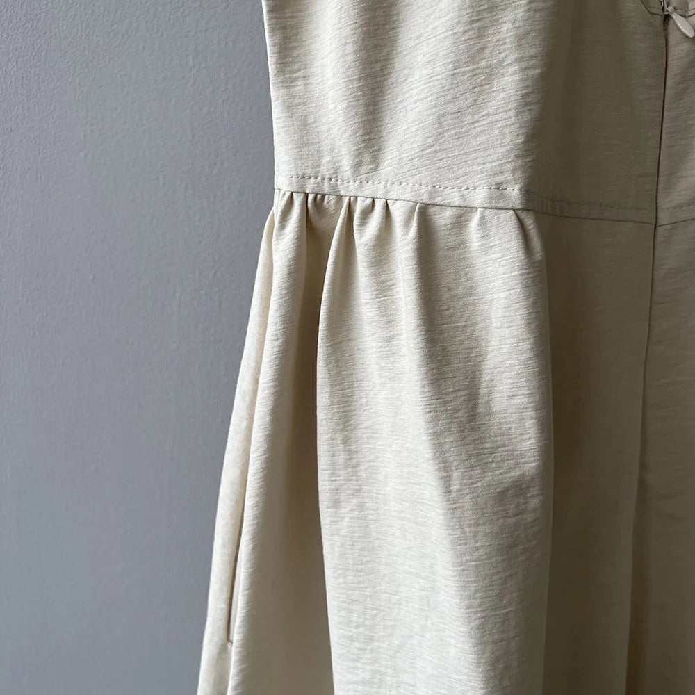 Aiertu  -  Fashion Sleeveless Long Dress Cotton Blend Solid Color Casual Summer New Dress A-line Backless Vacation Beach Dresses For Women Aiertu
