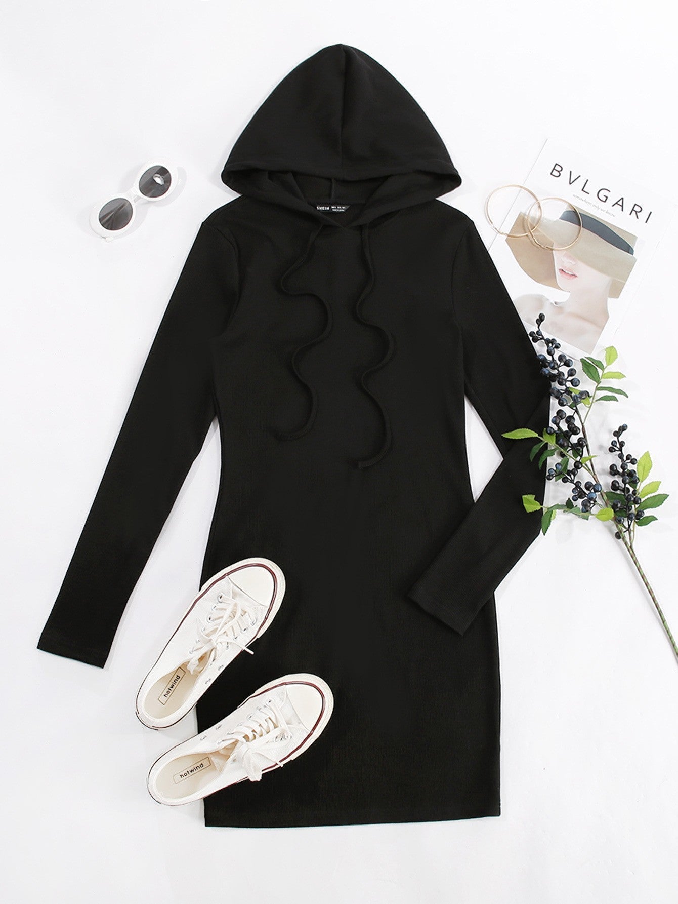 Aiertu - Slim Hooded Knitted Dress Aiertu