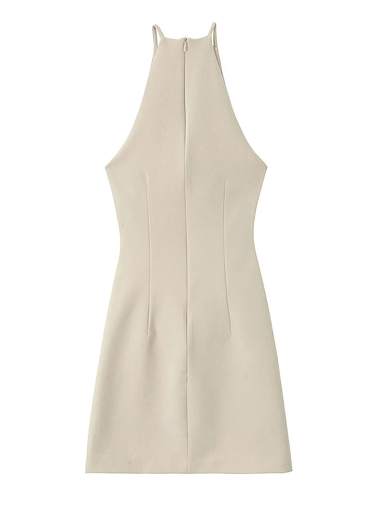 Aiertu  -  Sexy Hollow Out Short Dresses Women O-Neck Off Shoulder Halter Sleeveless Female Mini Dress Summer New Lady Party Vestidos Aiertu
