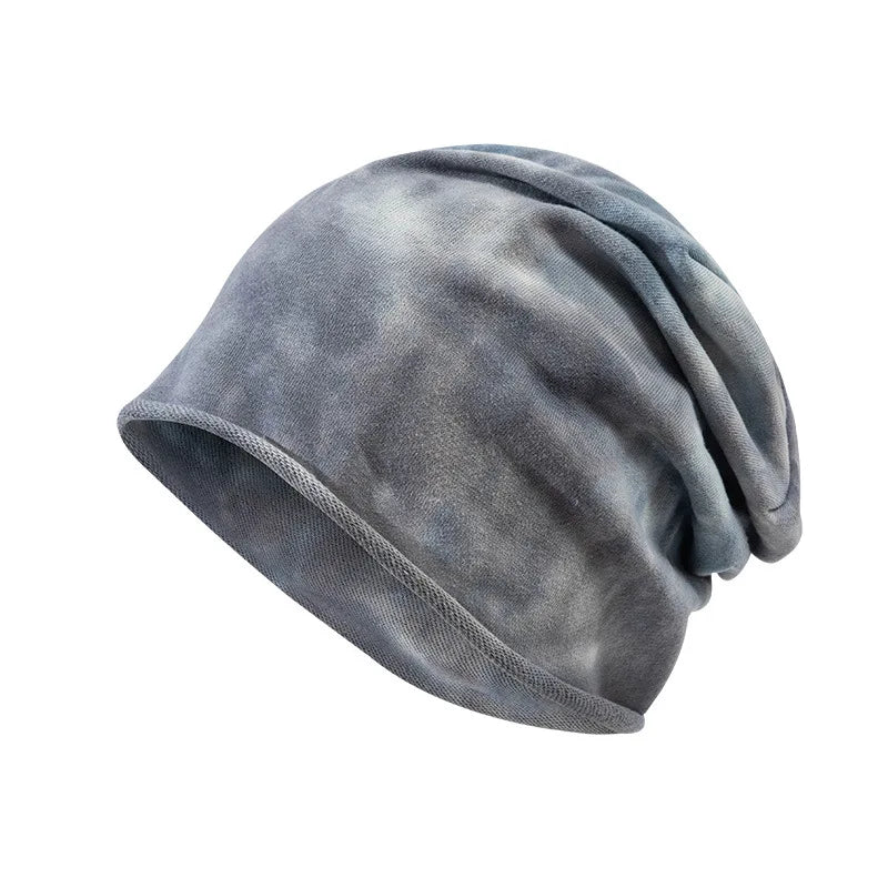 Aiertu  -  Beanies Men Tie Dye Hats Women Skullcap Unisex Warm Cotton Autumn Winter Caps Outdoor Fashion Hip-Hop Beanie Cap Gorras Aiertu