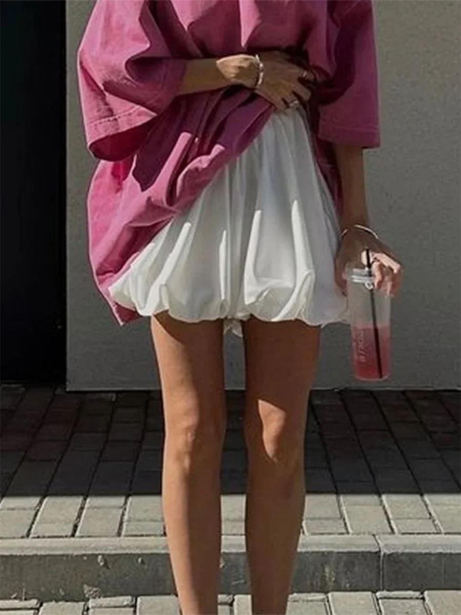 Aiertu  -  High Waist Mini Spring Summer Skirts Women Ruffle Pleated Fashion Korean Ladies Skirts Loose Casual Woman Lantern Skirts S-XL Aiertu