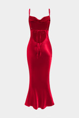 Aiertu  Satin Backless Slip Midi Dress aiertu