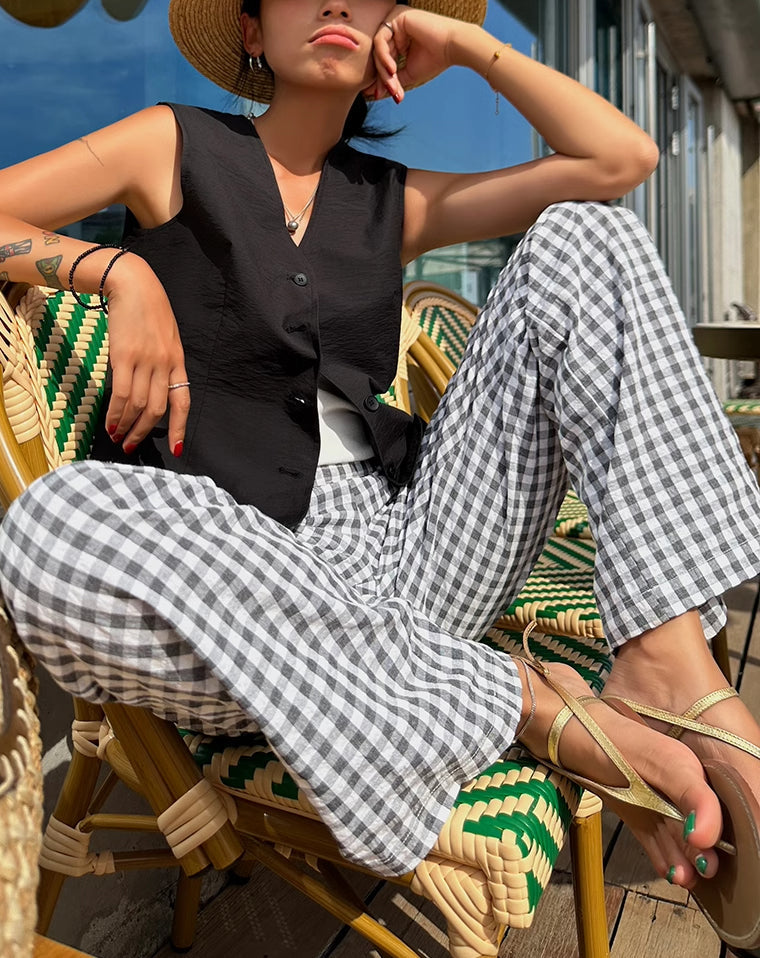 Aiertu  Casual Plaid Wide Leg Pants shopify