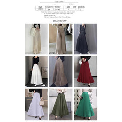 Aiertu Brand Spring Clothes Women Autumn Fashion Casual Office Lady Pleated Skirt Women New Hight Waist Solid Long Skirt Aiertu