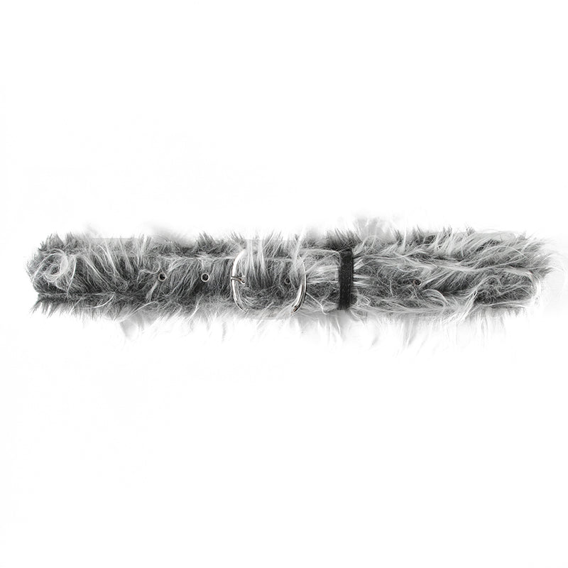 Aiertu - summer inspo Gray Faux Fur Spliced Leather Chic Design Belts Women  All-Match Y2k Exquisite Vintage Waist Accessories Aiertu