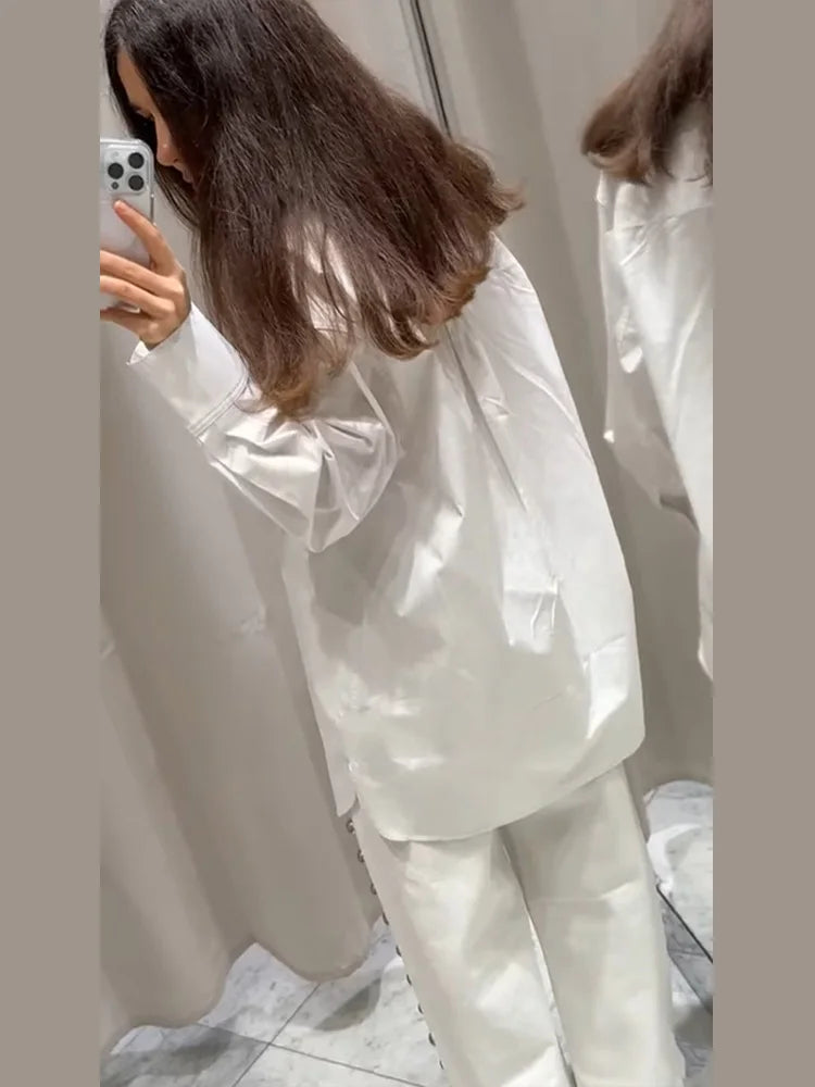 Aiertu  -  Summer Loose Bandage Dresses 2025 Woman Casual Lapel Collar Short Sleeve Female Mini Dress 2025 Solid High Street Lady Vestidos Aiertu