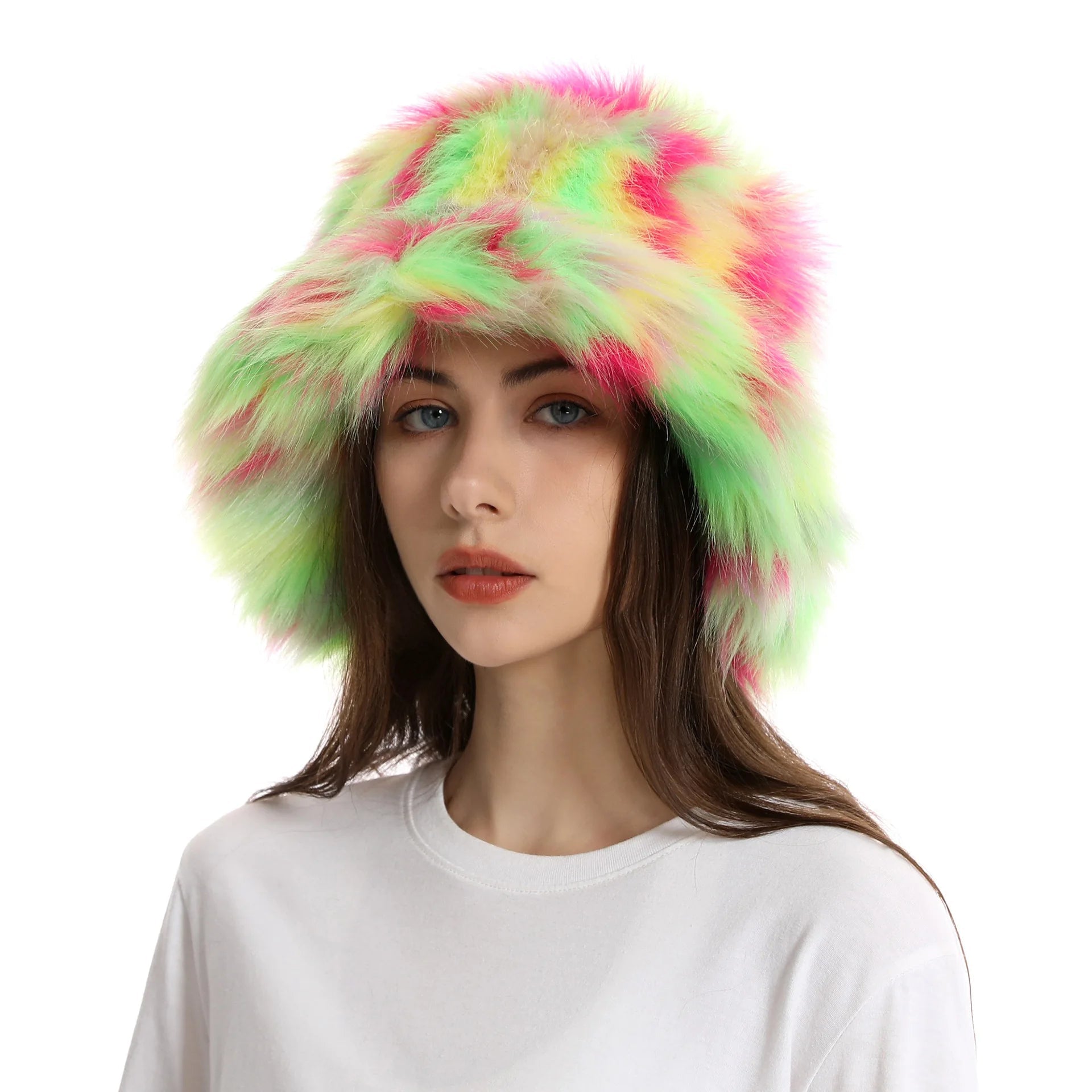 Aiertu  -  (Hat and Scarf) New Plush Hat Adult Autumn and Winter Plush Thickened Warm Hat Versatile Plush Fisherman Hat Fashion Set Aiertu
