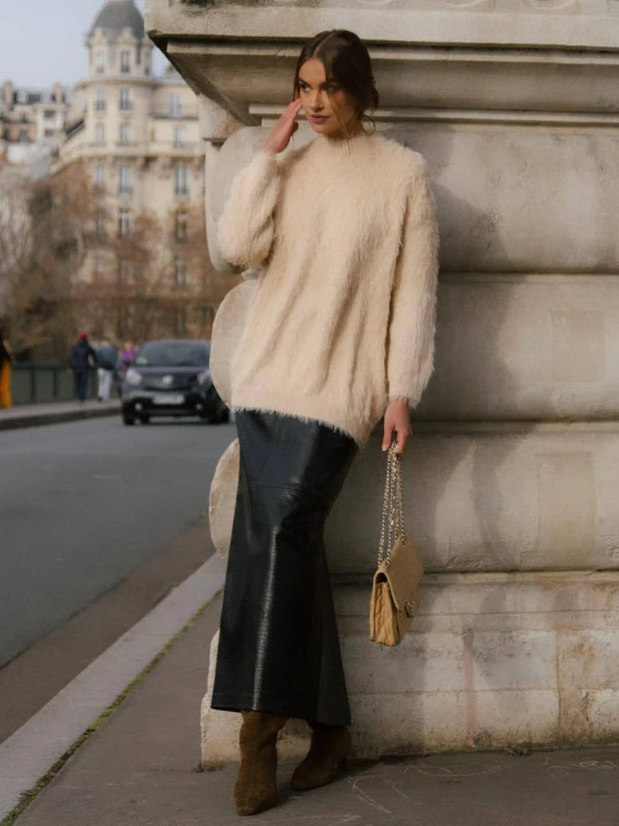 Aiertu  -  Autumn Solid Color Knitted Pullover Sweater Women Round Neck Long Sleeve Sweaters Female Casual Fashion Simple Jumpers 2026 New Aiertu