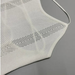 Aiertu  -  Hollow Out Knitted Camisole Mini Dress 2026 Summer Women Sexy Spaghetti Straps Lace Up Backless Bodycon Holiday Beach Outfits Aiertu