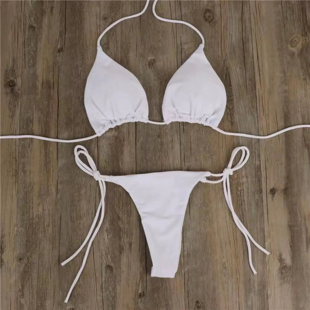 Aiertu  -  New Fashion Harajuku Printed Swimwear Bikini Set Sponge Padded Chest Three point Adjustable Bathing Suit Women Sexy and Cute Aiertu
