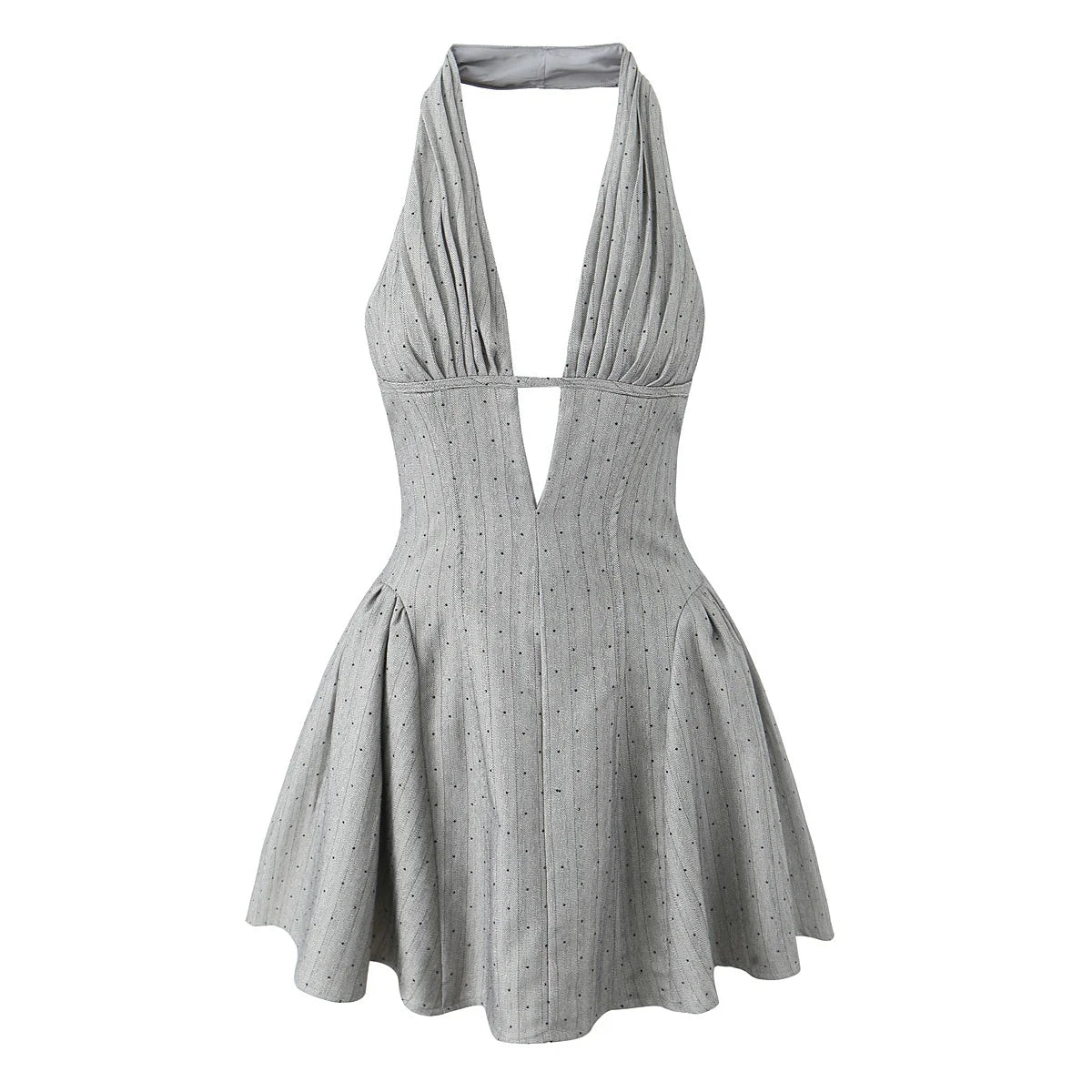 Aiertu  -  French Style Sexy Backless Halter Dress For Summer Women Party Mini Robe Aiertu