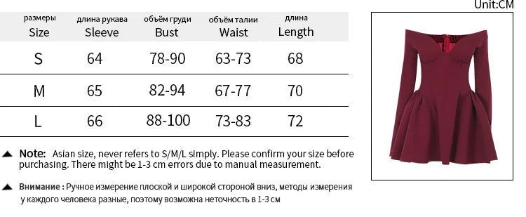 Aiertu  -  Sexy Off Shoulder Backless Mini Dress Women Deep V Neck Slim Long Sleeve A-line Dresses 2025 Lady Elegant Solid Party Ball Gowns Aiertu