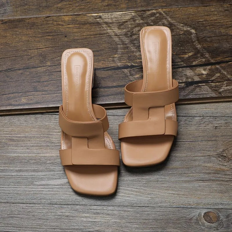 Aiertu  -  New Fashion Women's Summer Sexy Elegant Sandals Cool Midheel Slippers Casual Female Single Shoes Chaussure Femme Aiertu