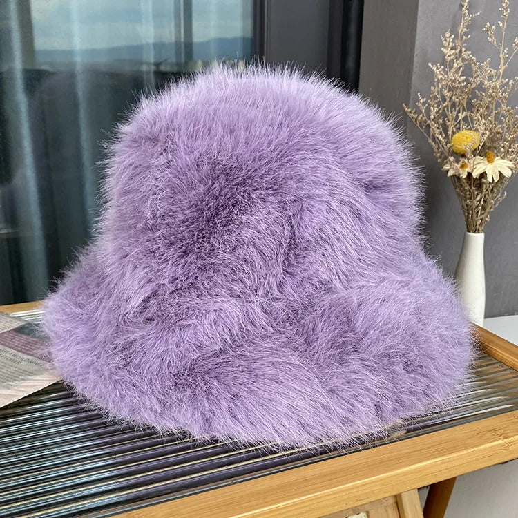 Aiertu  -  (Hat and Scarf) New Plush Hat Adult Autumn and Winter Plush Thickened Warm Hat Versatile Plush Fisherman Hat Fashion Set Aiertu