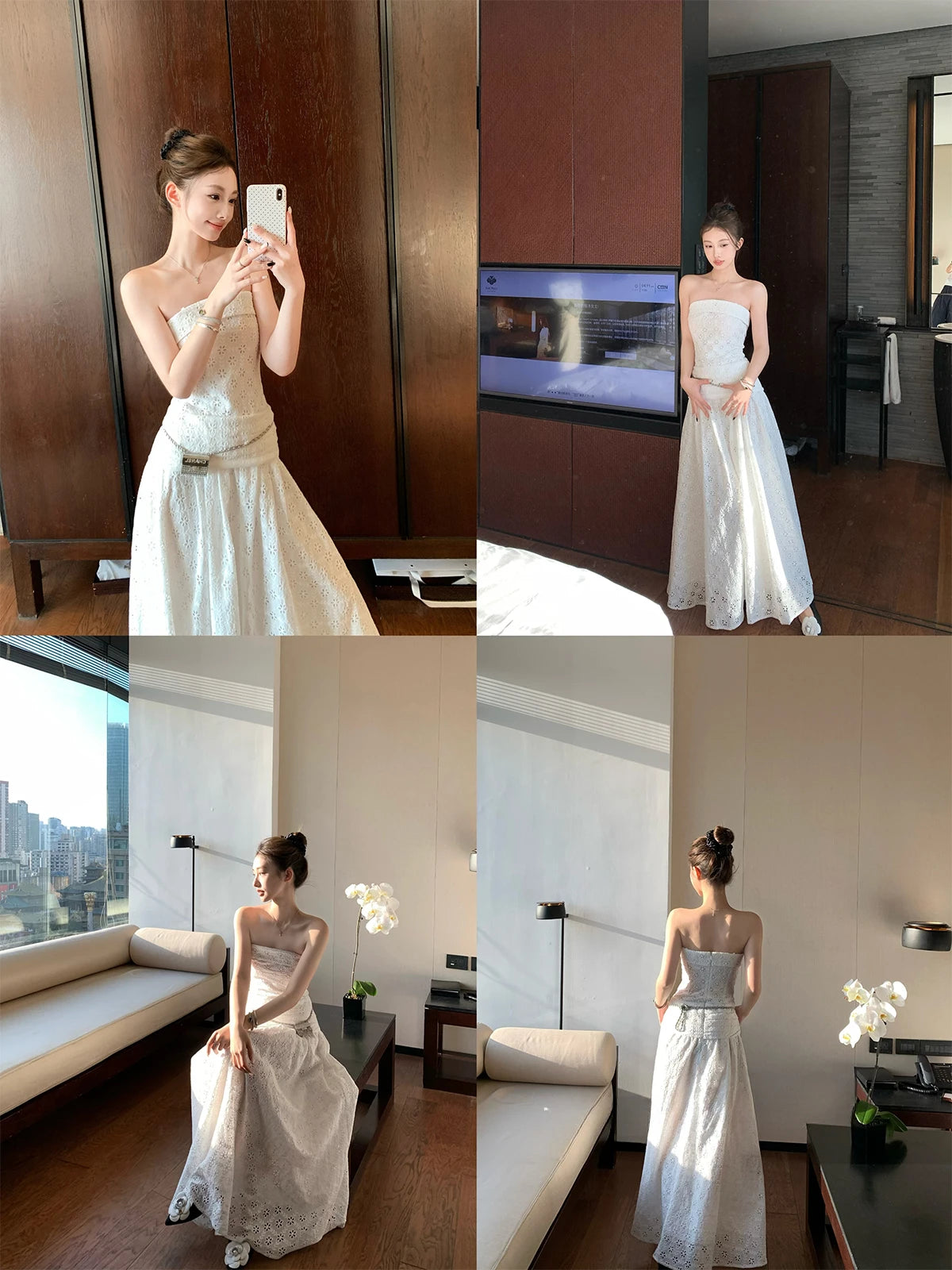 Aiertu  -  Beach Style French Elegant One Piece Dress Korean Fashion Clothing Retro Y2k Spring Sleeveless Strap Midi Dress Women Aiertu