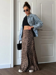 Aiertu  -  Summer New Women's  Leopard Print Midi Skirt High Waist Fishtail Skirt Fashion Foreign Trade Casual Half length Skirt Aiertu