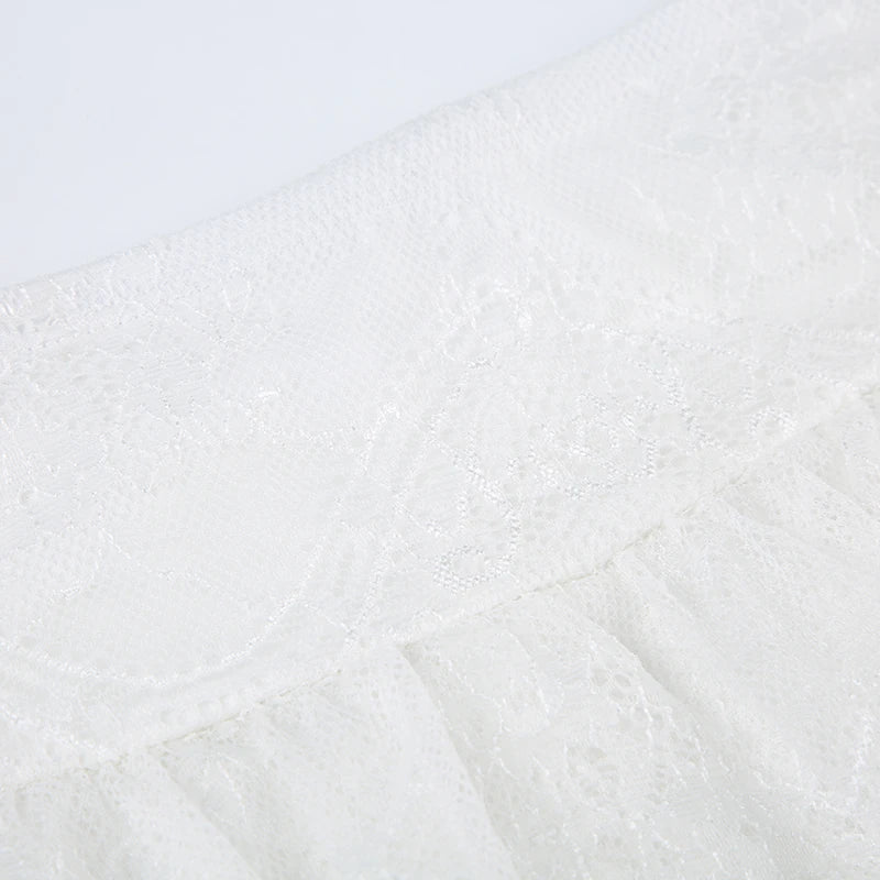Aiertu  Y2K Aesthetic Lace Mini Skirts Low Waisted Sexy 90s Party Outfits for Women Fashion Streetwear 90s Solid Bottoms Aiertu