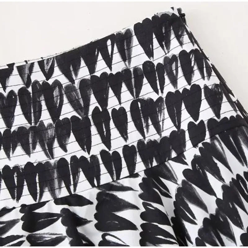 Aiertu  -  Women Bow Tie Print Skirt Set 2025 Summer A-line Sleeveless Strapless Top Skirts Sets Fashion Lady Street Square Neck Chic Suit Aiertu