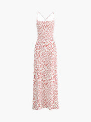 Aiertu  Strappy Floral Print Crisscross Flowy Long Sundress shopify