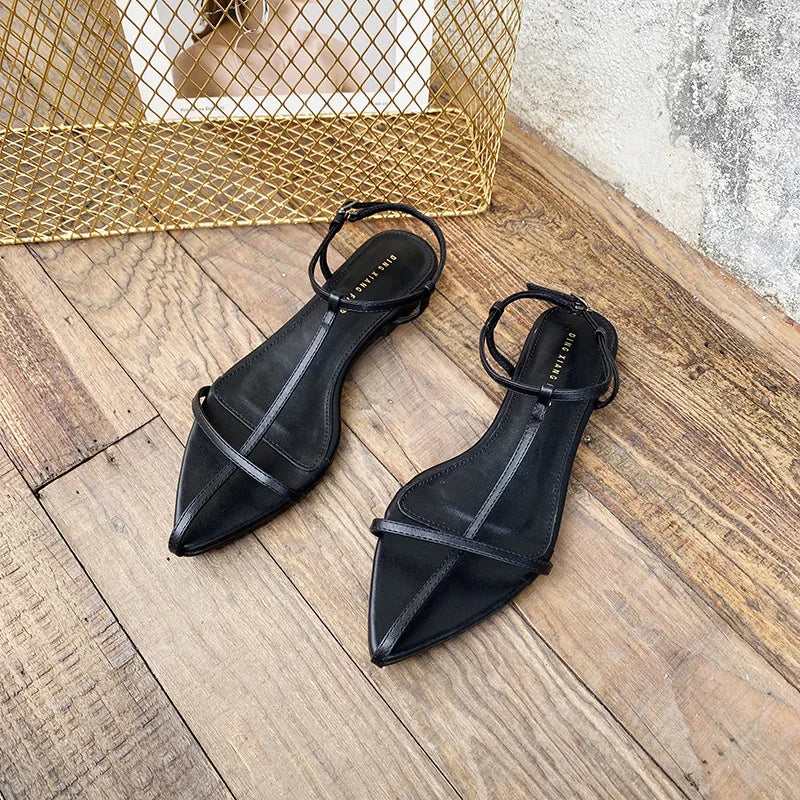Aiertu  -   Summer New Minimalist Design Fashion All-match Flat Sandals European and American Model Style Women's Shoes Aiertu
