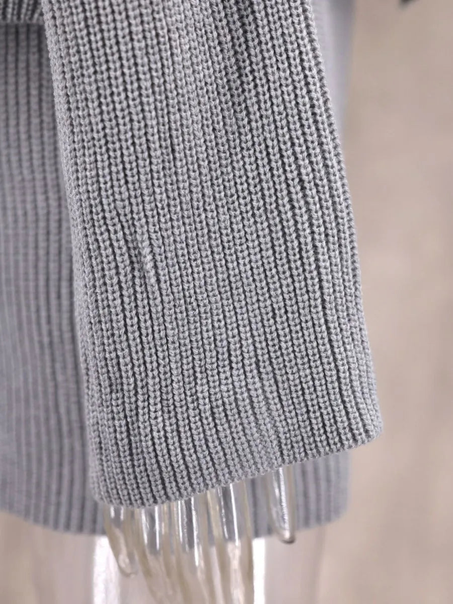 Aiertu  -   Solid Knitted 2 Piece Set Women Single Breasted Long Sleeve Cardigan+mini Skirts Sets Autumn New Streetwear Fashion Elegant Suit Aiertu
