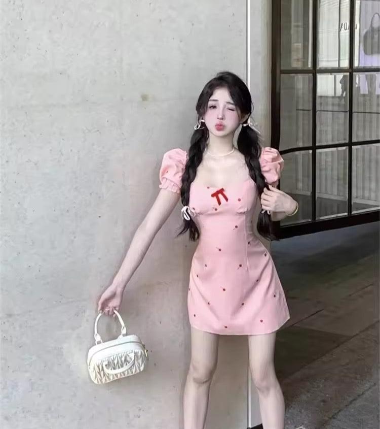 Aiertu  Pink Floral Bloom Dress Aiertu