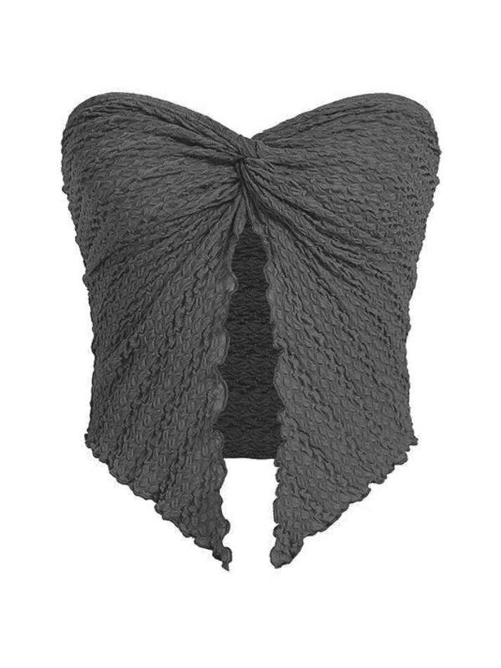 Aiertu  Pleated Halter Bandeau Top Aiertu