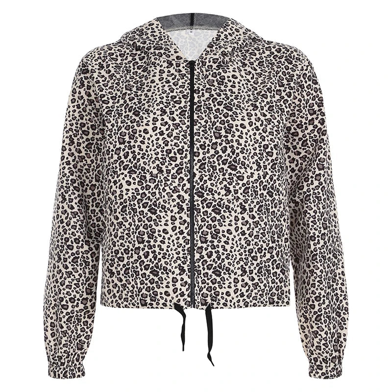 Aiertu  -  Leopard Print Vintage Hooded Coat Y2K Loose Fit Casual Zipper Coats Grunge Style Women Jacket Autumn Outwear Street Aiertu