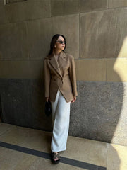 Aiertu  - Fashion Lapel Buttons Suit Jacket 2026 Women Solid Long Sleeve Office Lady Blazer Casual Coat Autumn Female Commuting Outerwear Aiertu