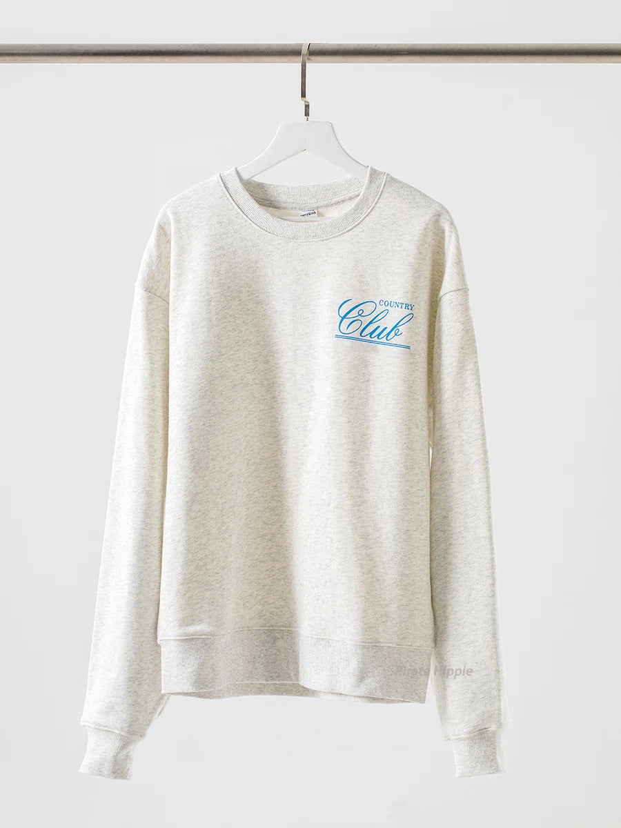 Aiertu  -   New York Letter Print Sweatshirt Women Classic O Neck Long Sleeve Pullover Autumn Casual Vintage Sporty Rich Sweatshirt 2026 New Aiertu
