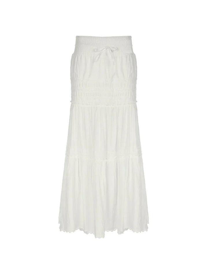 Aiertu  French Lace Splice Drawstring Maxi Skirt Aiertu