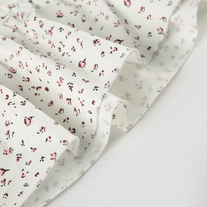 Aiertu  Sweet Floral Print Cute Prairie Chic Women Causal Shirts Summer Fashion Trendy Japan Style Blouses Aiertu
