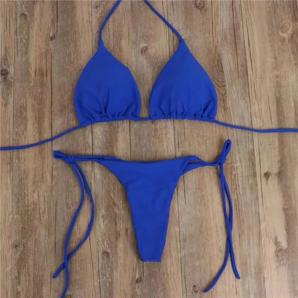Aiertu  -  New Fashion Harajuku Printed Swimwear Bikini Set Sponge Padded Chest Three point Adjustable Bathing Suit Women Sexy and Cute Aiertu