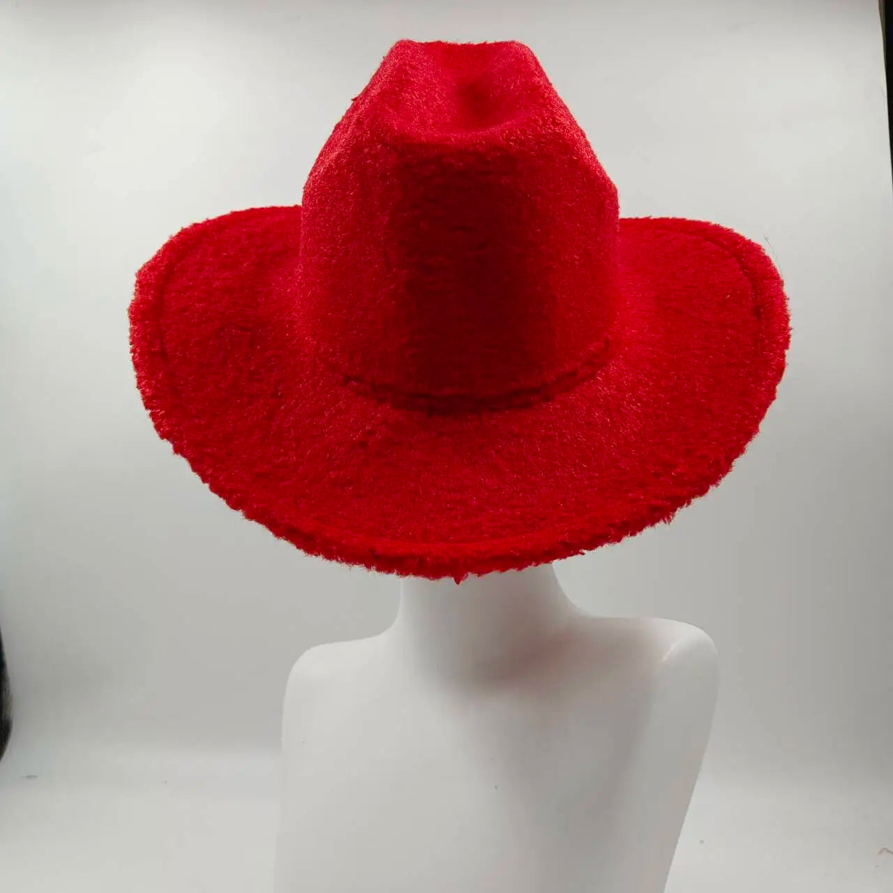 Aiertu  -  Fedora Hat Emerald Green Plush Cowboy Hat Material New Jazz Hat European and American Fashion Hat Big Brim Hat Aiertu