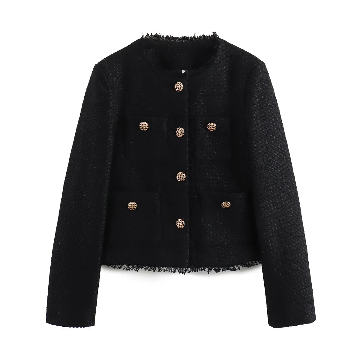 Aiertu  -  French high-end gold single-breasted small fragrant style jacket for women, spring and autumn fashion, versatile bright silk tex Aiertu